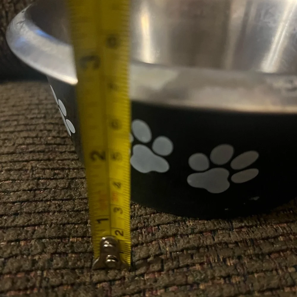 Stainless Steel Pet Bowl with Paw Prints